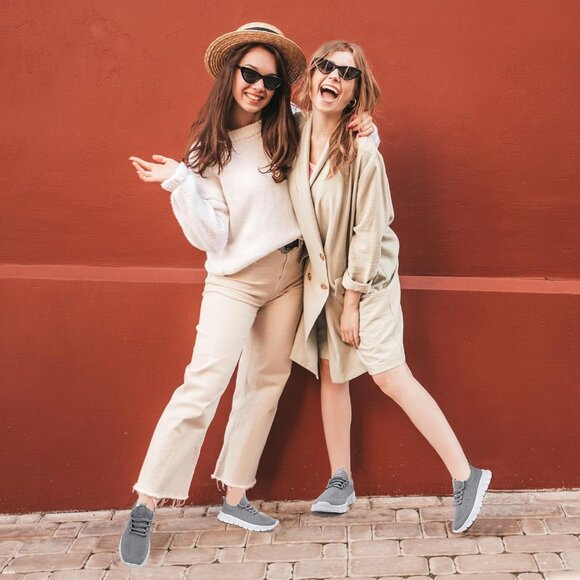 Women Light-Grey Running Tennis Walking Lightweight Slip On Workout Sneakers - Picture 7 of 7